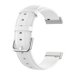 Ranneke aitoa nahkaa Fitbit Versa / Sense (24 mm) -&auml;lykellolle, Valkoinen