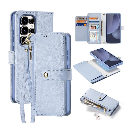 Dux Ducis Lawa Galaxy S25 Ultra 5G lompakkokuoret irrotettavalla magneettikuorella, Sininen