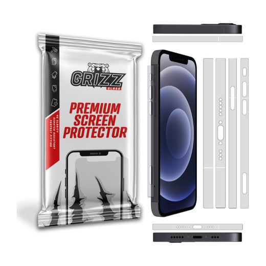 Grizz SatinSide iPhone 14 Pro -suojakalvo, Puhelimen runkoon, kirkas (2-pack)