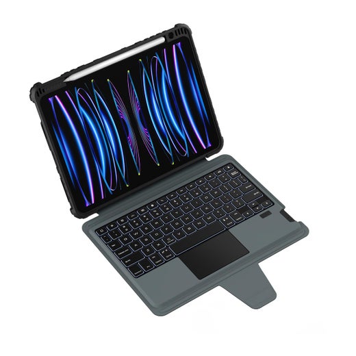 Nillkin iPad Pro 11" Bumper Link Backlit -suojakotelo n&auml;pp&auml;imist&ouml;ll&auml;, Musta