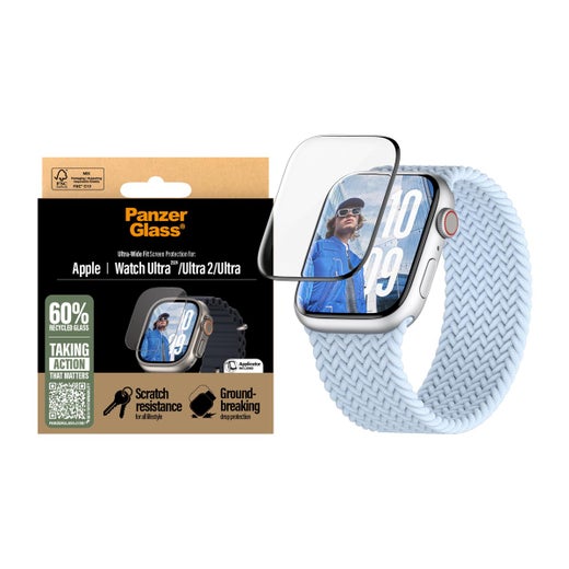 PanzerGlass Apple Watch Ultra 2 -panssarilasi, Ultra-Wide, kirkas