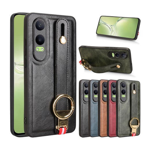 OnePlus Nord CE 4 Lite 5G suojakuori kaulahihnalla, Ekonahkaa eri v&auml;reiss&auml;